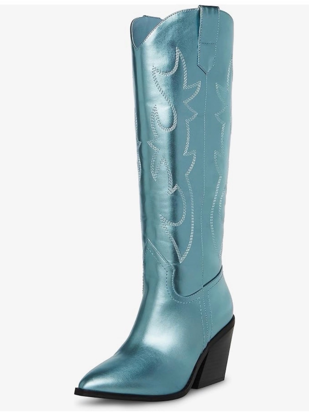 Madden Girl Metallic Teal Western Knee-High Boots